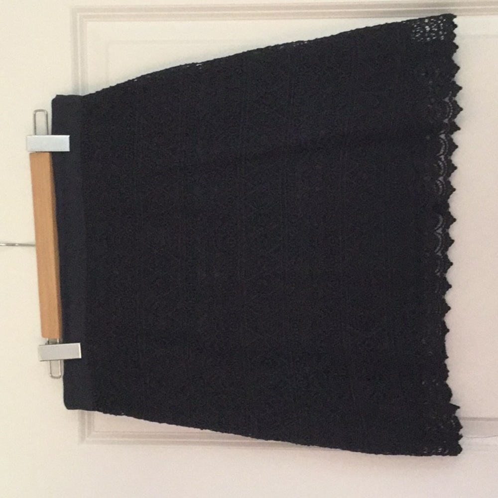 Lace crochet navy skirt